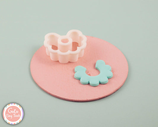 Hoop Flower cutter, Polymer clay cutter, Clay earring cutters, Polymer clay tools, 3D printed cutters