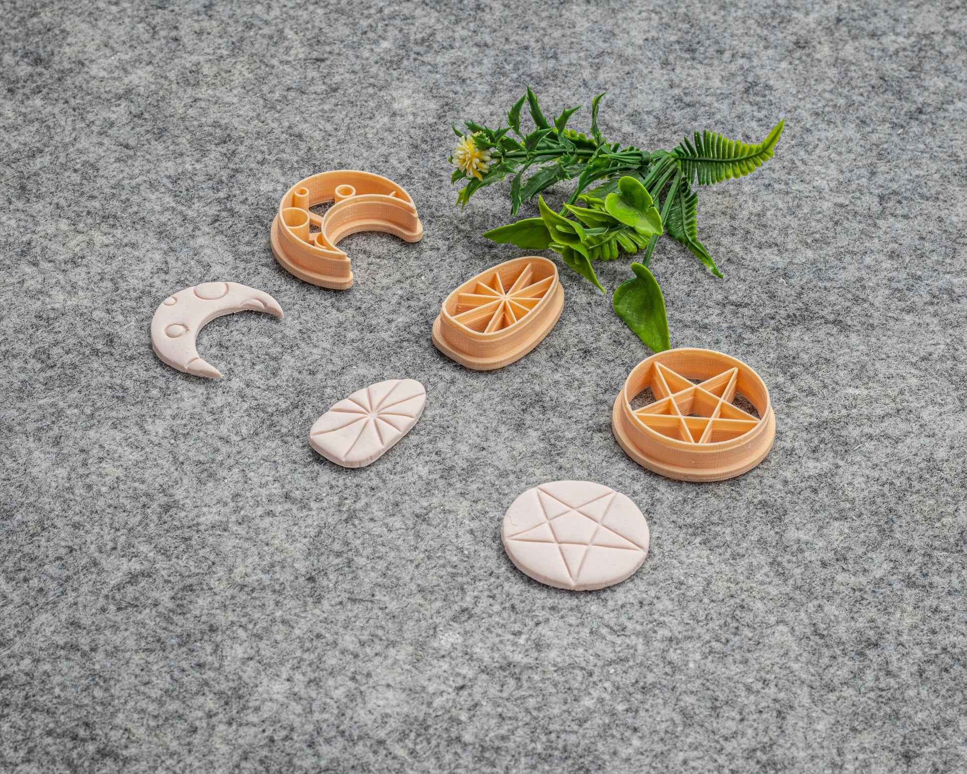 Moon, Oval, Star shape Polymer clay cutter, Clay earring cutters, Polymer clay tools, 3D printed cutters#627