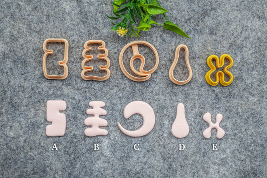 Organic shape set-1 Polymer clay cutter, Clay earring cutters, Polymer clay tools, 3D printed cutters#625
