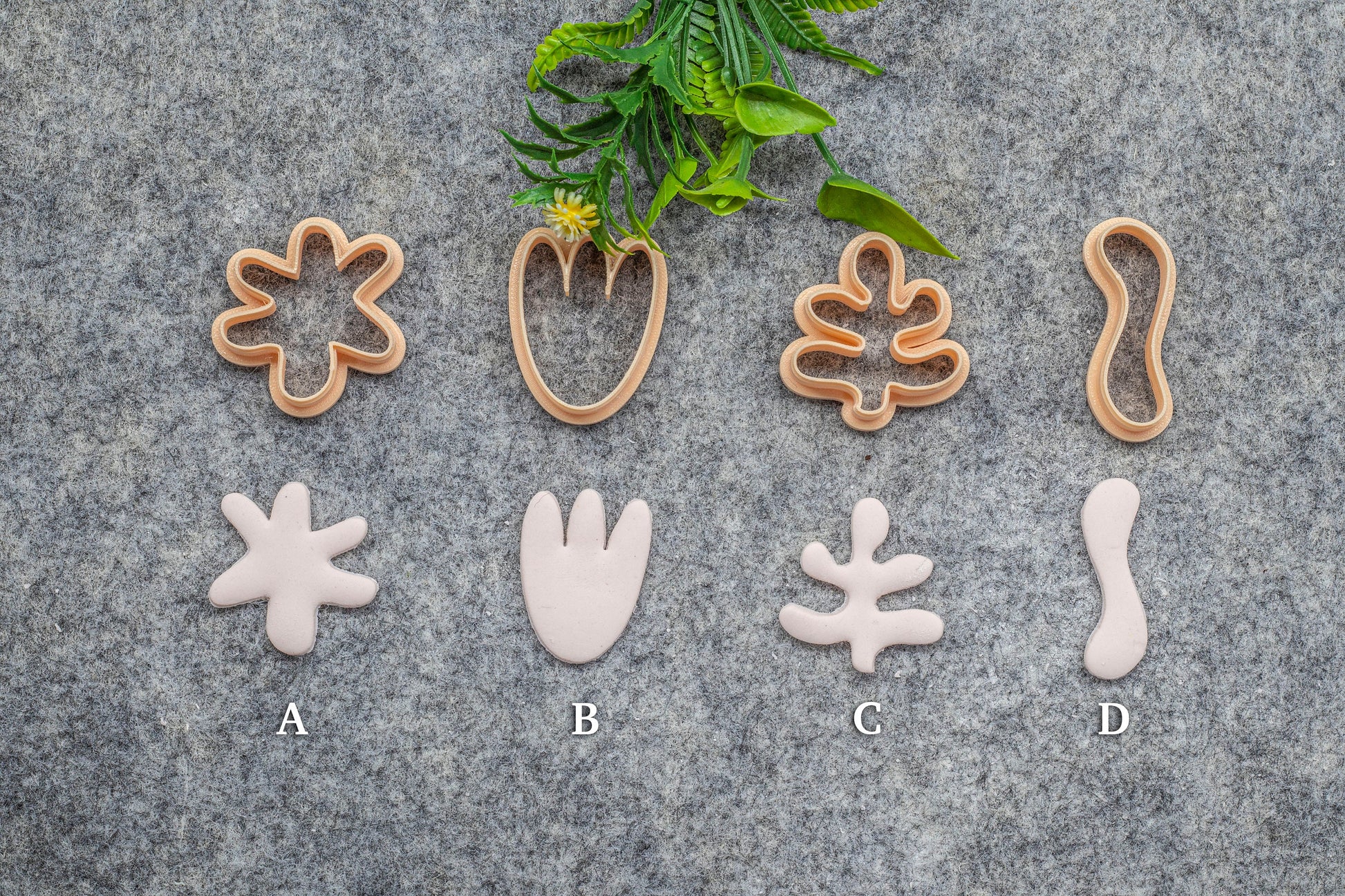 Organic shape set-2 Polymer clay cutter, Clay earring cutters, Polymer clay tools, 3D printed cutters#637