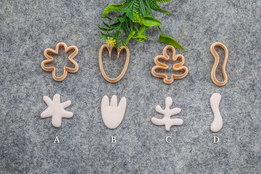 Organic shape set-2 Polymer clay cutter, Clay earring cutters, Polymer clay tools, 3D printed cutters#637