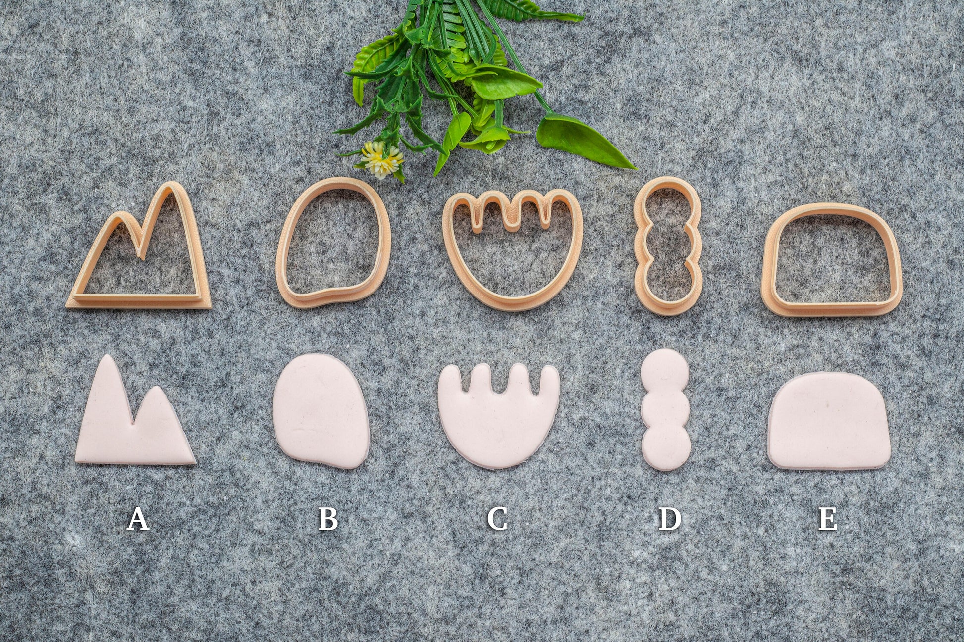 Organic shape set-7 Polymer clay cutter, Clay earring cutters, Polymer clay tools, 3D printed cutters#639