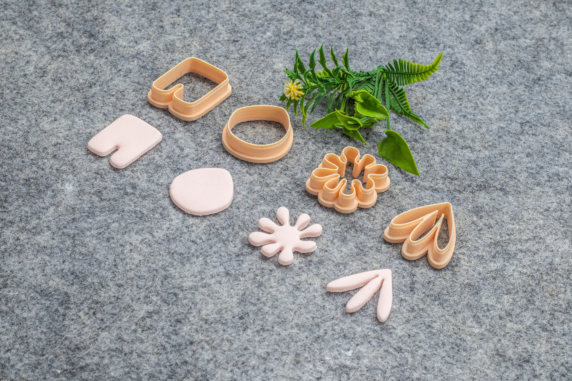 Organic shape set-8 Polymer clay cutter, Clay earring cutters, Polymer clay tools, 3D printed cutters#626