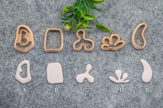 Organic shape set-3 Polymer clay cutter, Clay earring cutters, Polymer clay tools, 3D printed cutters#636
