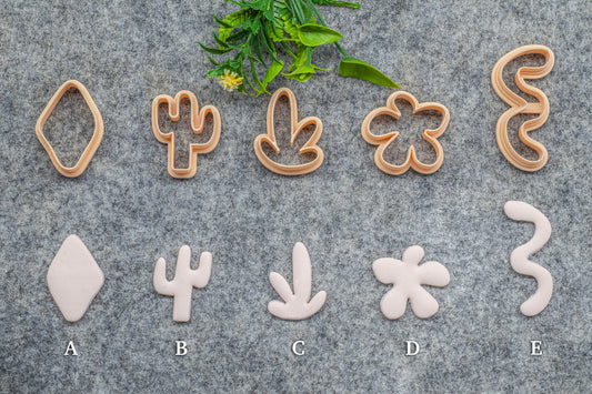 Organic shape set-4 Polymer clay cutter, Clay earring cutters, Polymer clay tools, 3D printed cutters#640