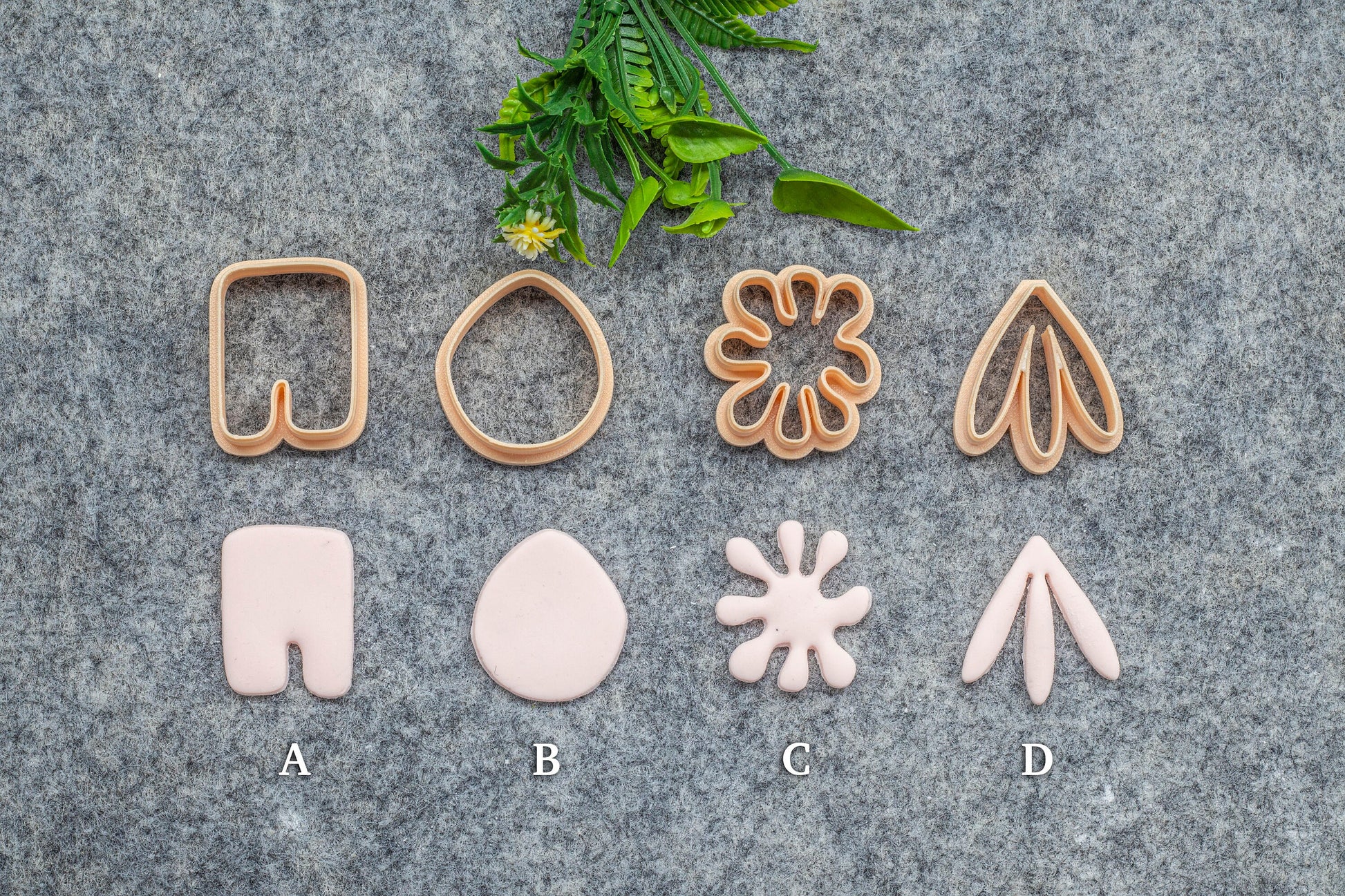 Organic shape set-8 Polymer clay cutter, Clay earring cutters, Polymer clay tools, 3D printed cutters#626