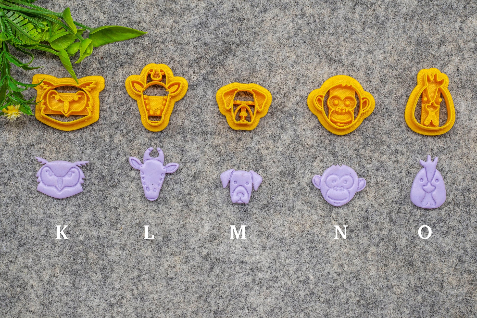 Animal face shape Cutters for polymer clay | Embossed Polymer clay cutter | Lion Tiger Fox Cat Panda Dog Rabbit Deer Monkey Owl Chicken
