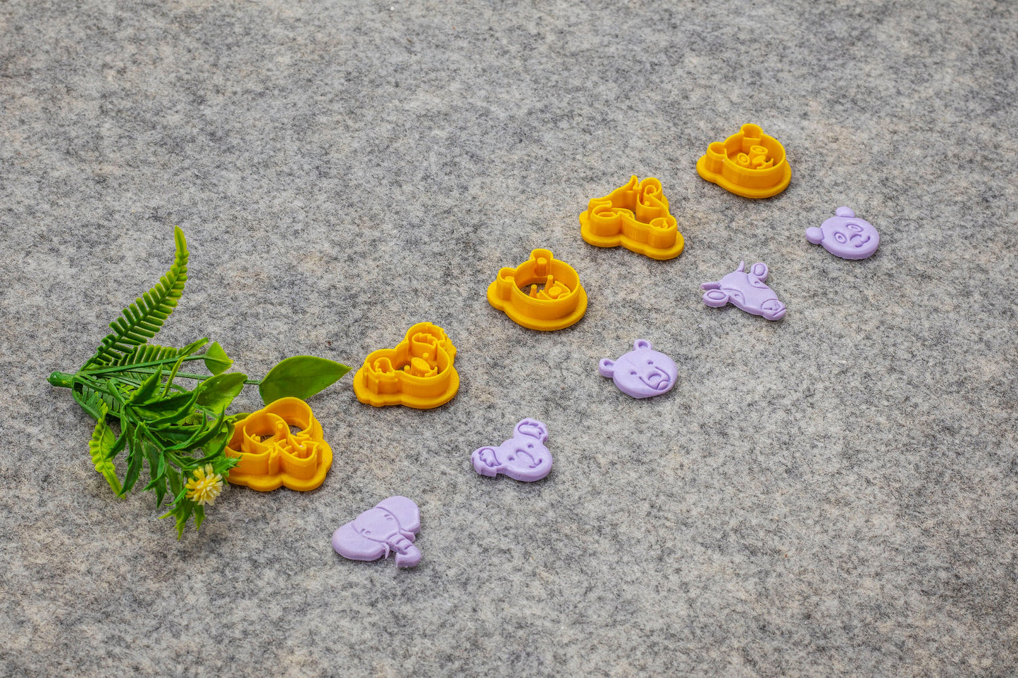 Animal face shape Cutters for polymer clay | Embossed Polymer clay cutter | Lion Tiger Fox Cat Panda Dog Rabbit Deer Monkey Owl Chicken