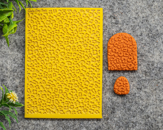 Leopard Texture mat for polymer clay, Polymer Clay Rubber Texture mat, Texture Tile mats, Fimo, Sculpey, Cernit #566
