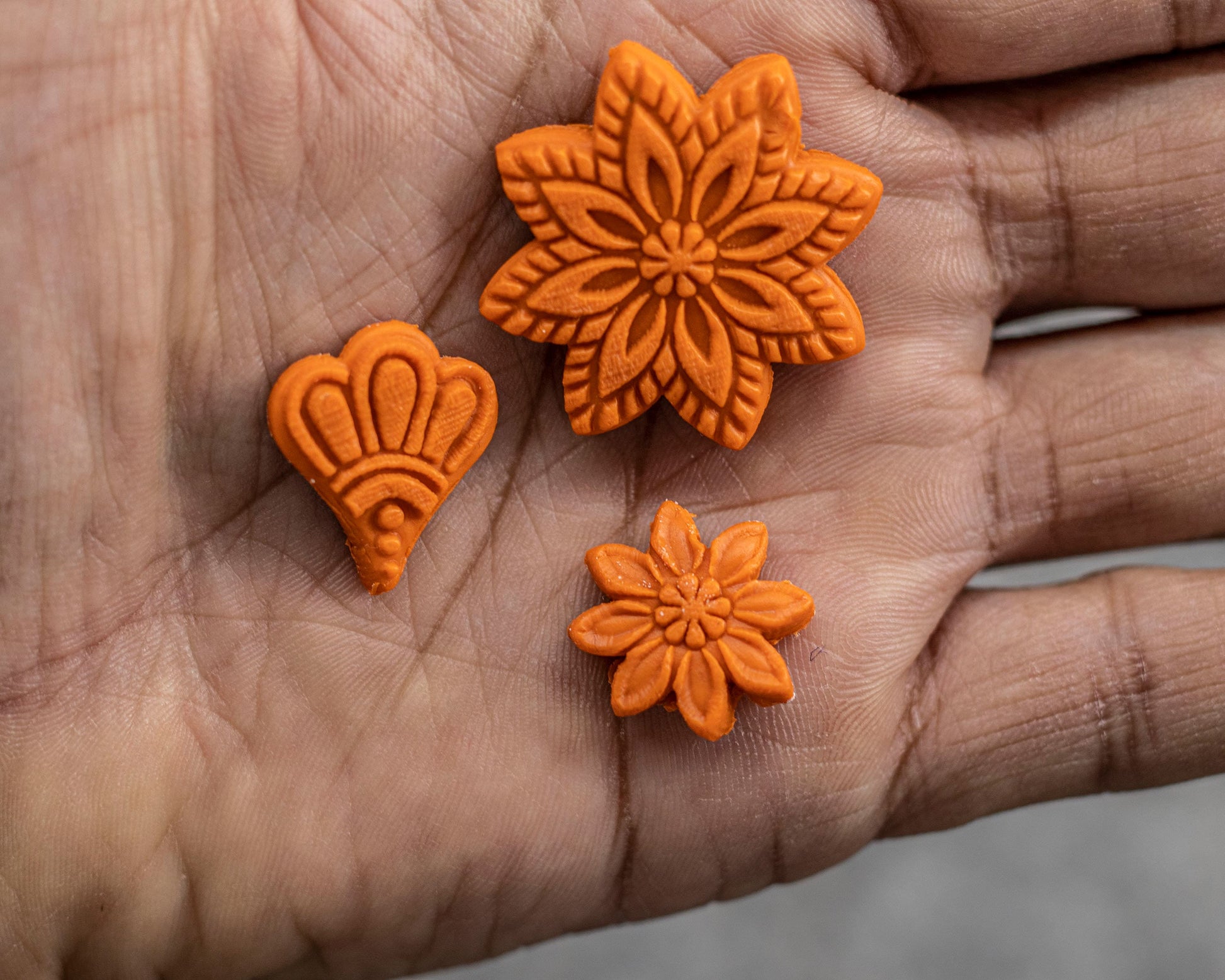 Mandala with Cutter Texture mat for polymer clay, Polymer Clay Rubber Texture mat, Texture Tile mats, Fimo, Sculpey, Cernit
