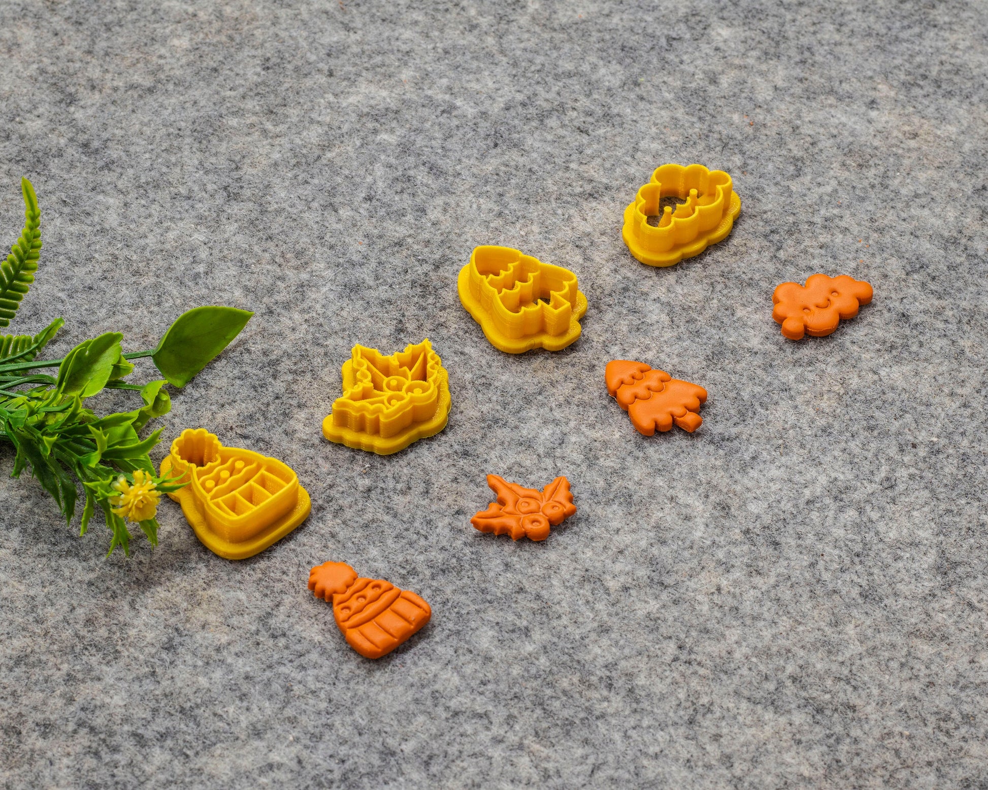 Christmas Cap Leaf Christmas tree Cloud shape Polymer clay cutter, Clay earring cutters, Polymer clay tools, 3D printed cutters