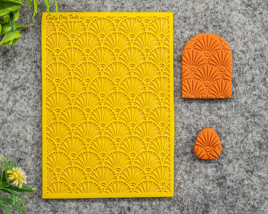 Art Deco Texture mat for polymer clay, Polymer Clay Rubber Texture mat, Texture Tile mats, Fimo, Sculpey, Cernit #567