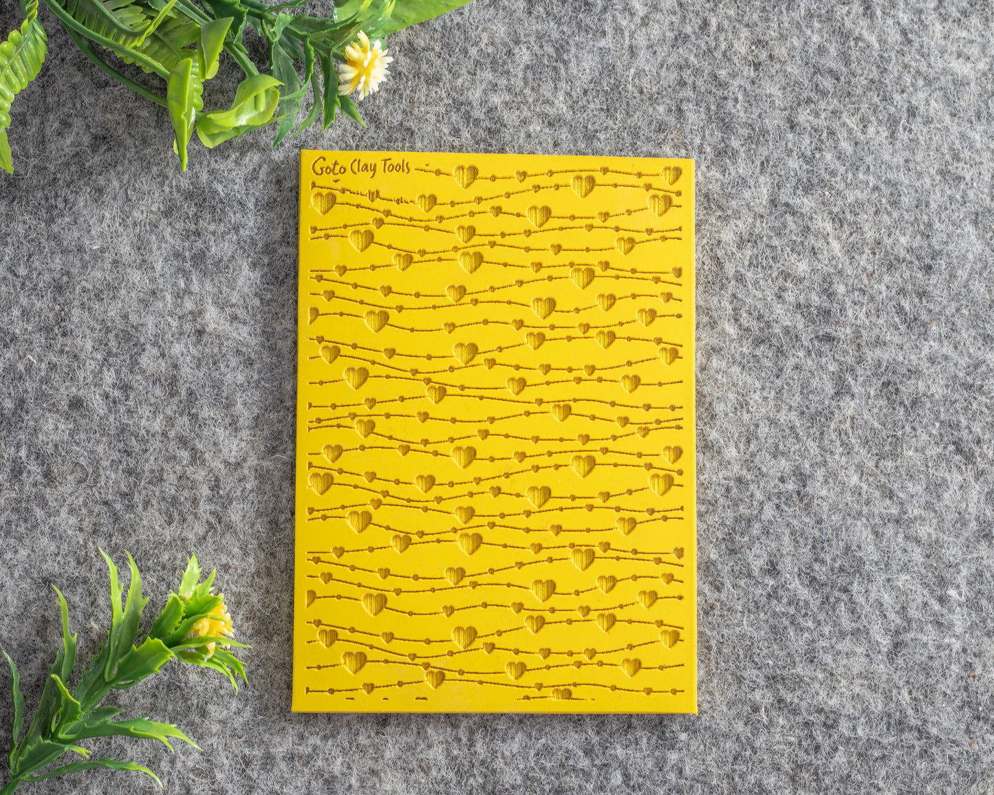 Valentine Heart String Texture mat for polymer clay, Polymer Clay Rubber Texture mat, Texture Tile mats, Fimo, Sculpey, Cernit