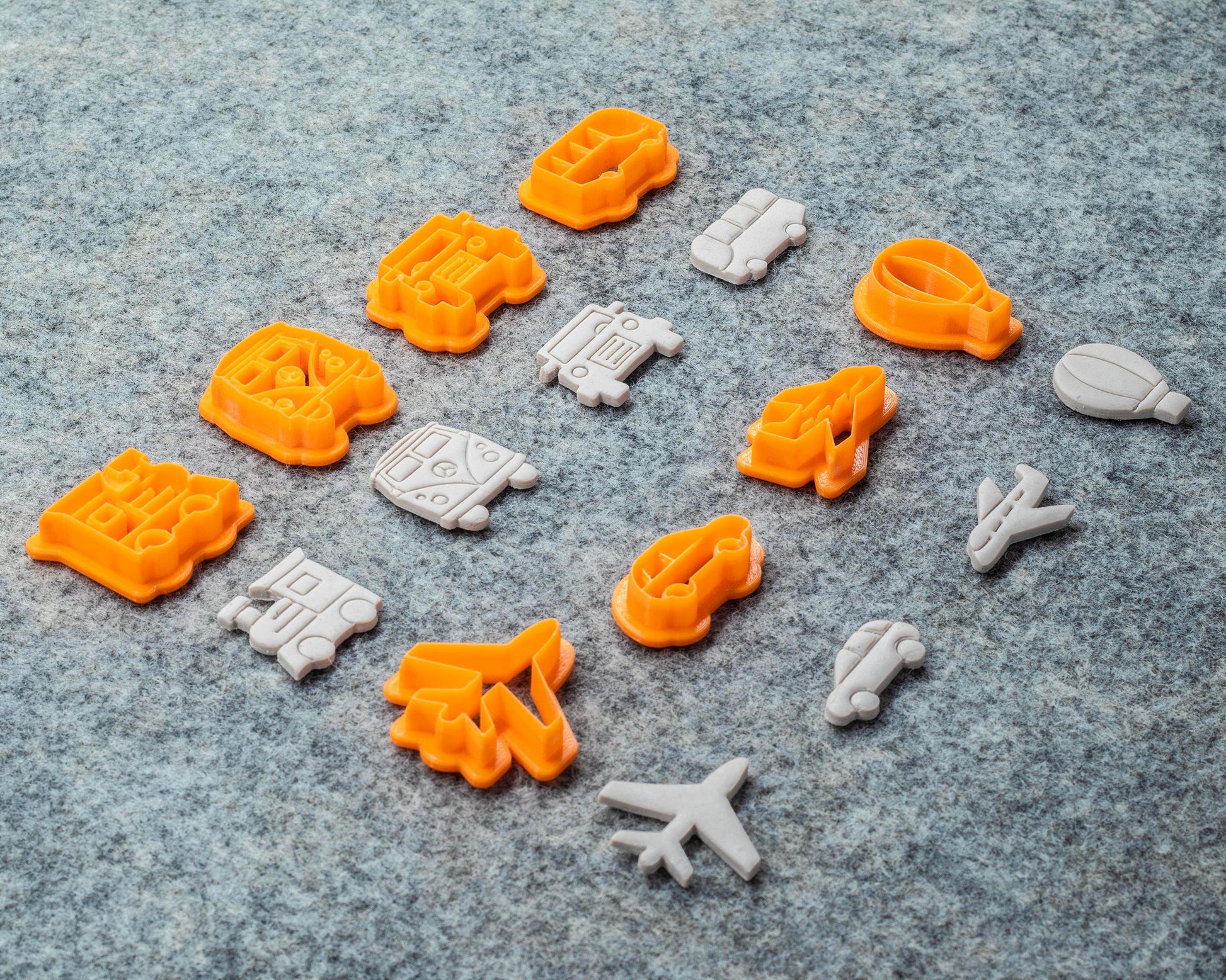 Car shape Embossed polymer clay Cutter, Earring cutter Car, Bus, Aeroplane, Air Balloon, toy train shape cutters - GotoClayTools