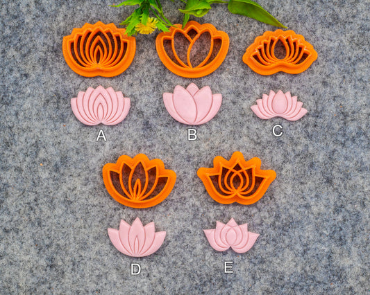 Lotus shape Polymer clay cutter, Embossed cutter for polymer clay jewellery #614