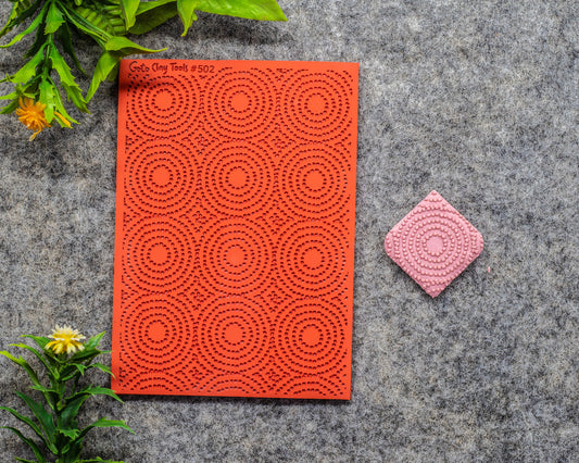 Dots Circles Texture mat for polymer clay, Polymer Clay Rubber Texture mat, Texture Tile mats, Fimo, Sculpey, Cernit #502