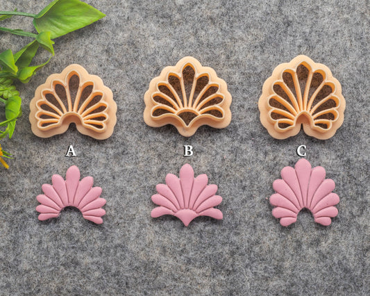 Art deco Scallop fan clay cutter, earring polymer clay cutter, Shell jewellery cutter, Art deco cutter Polymer clay tools #618