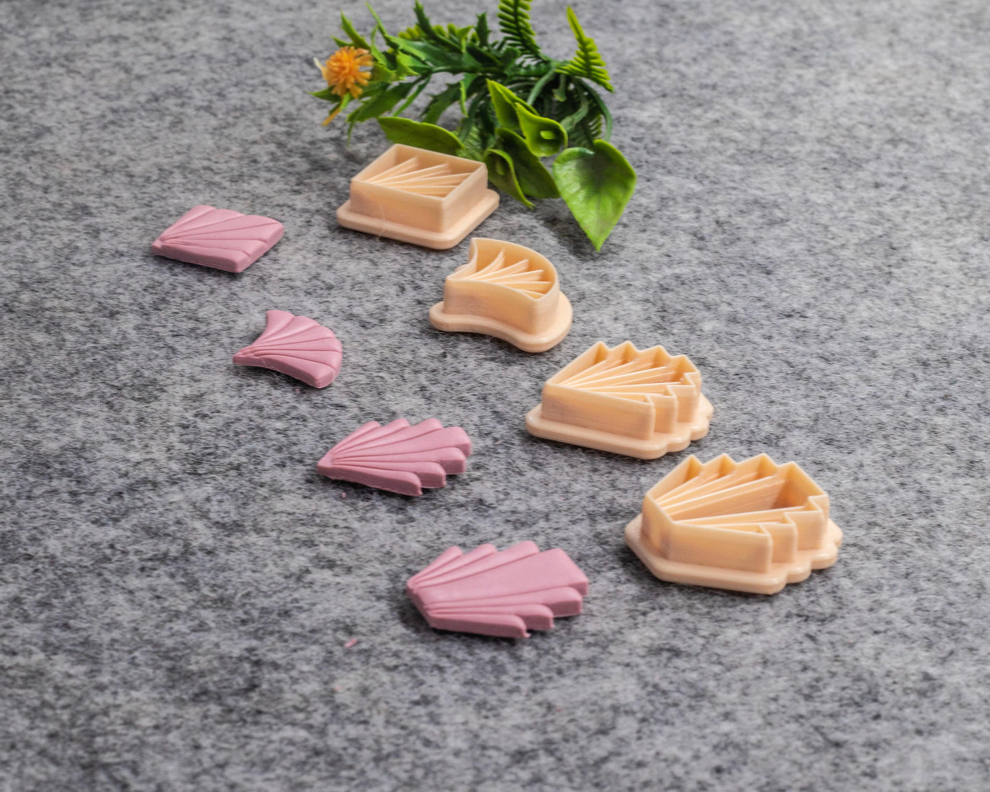 Art deco Scallop fan clay cutter, earring polymer clay cutter, Shell jewellery cutter, Art deco cutter Polymer clay tools #619