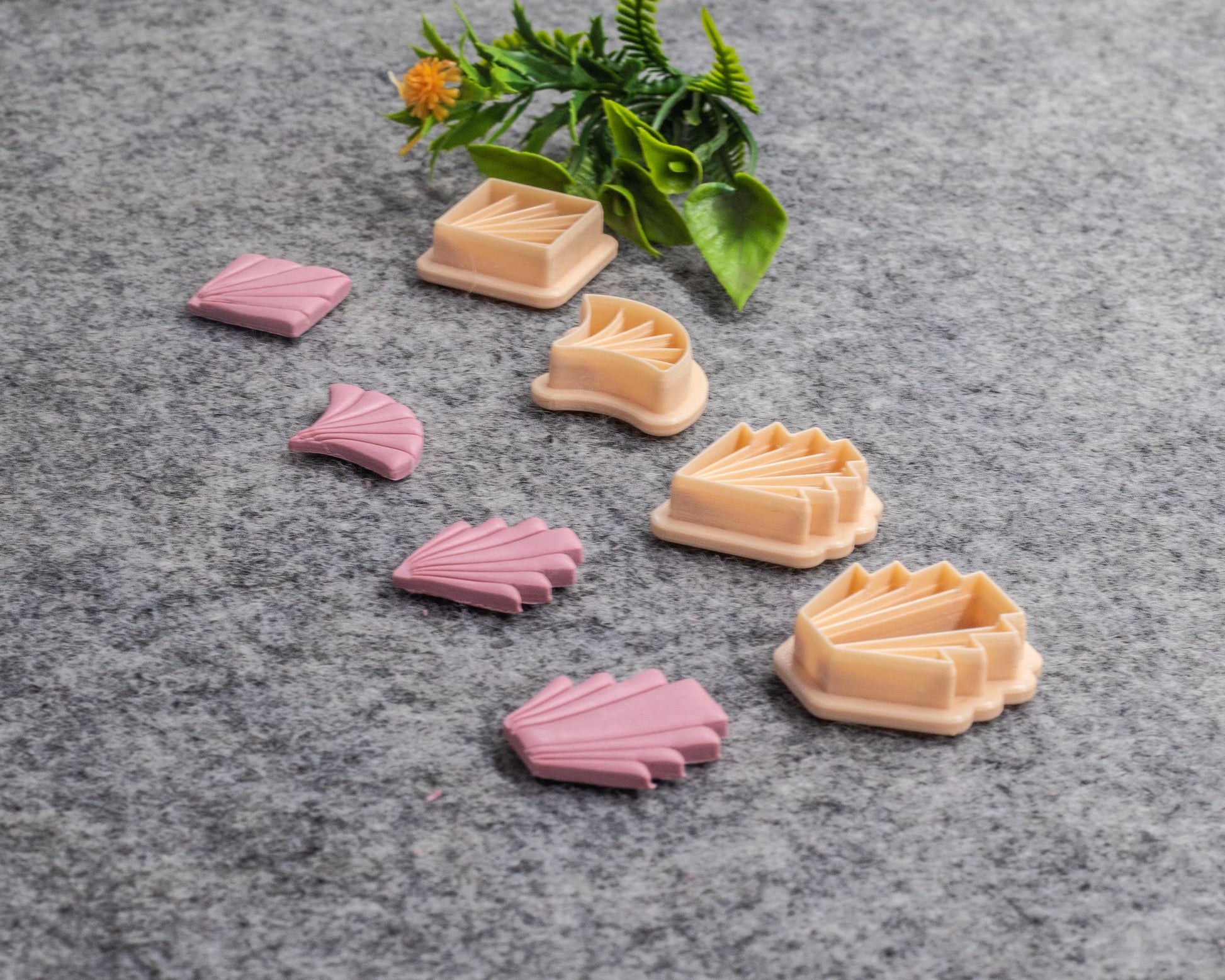 Art deco Scallop fan clay cutter, earring polymer clay cutter, Shell jewellery cutter, Art deco cutter Polymer clay tools #619