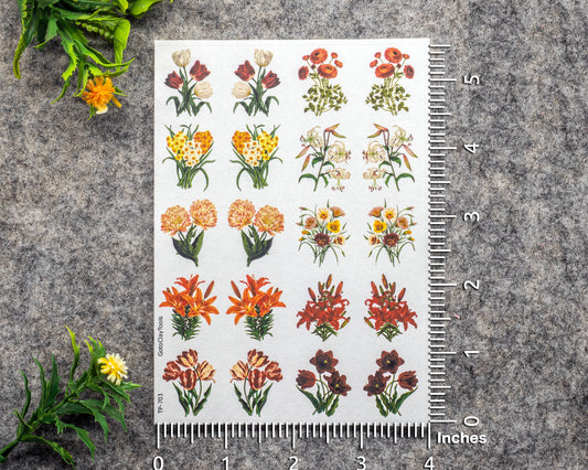 Transfer paper for polymer clay, floral bouquet, water soluble transfer paper, polymer clay image transfers, magic transfer paper #703