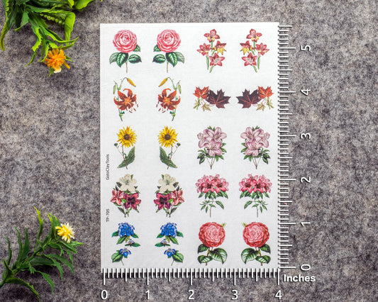 Transfer paper for polymer clay, floral bouquet, water soluble transfer paper, polymer clay image transfers, magic transfer paper #705