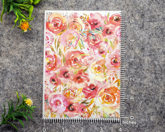 Transfer paper for polymer clay, Watercolor flowers, water soluble transfer paper, polymer clay image transfers, magic transfer paper #621