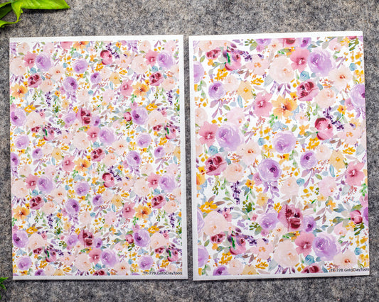 Transfer paper for polymer clay, Watercolor flowers, water soluble transfer paper, polymer clay image transfers, magic transfer paper #778C