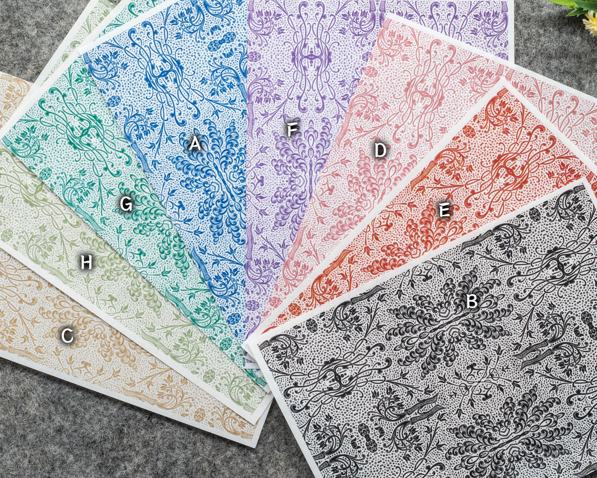 Transfer paper for polymer clay, Vintage patterns, water soluble transfer paper, polymer clay image transfers, magic transfer paper #779