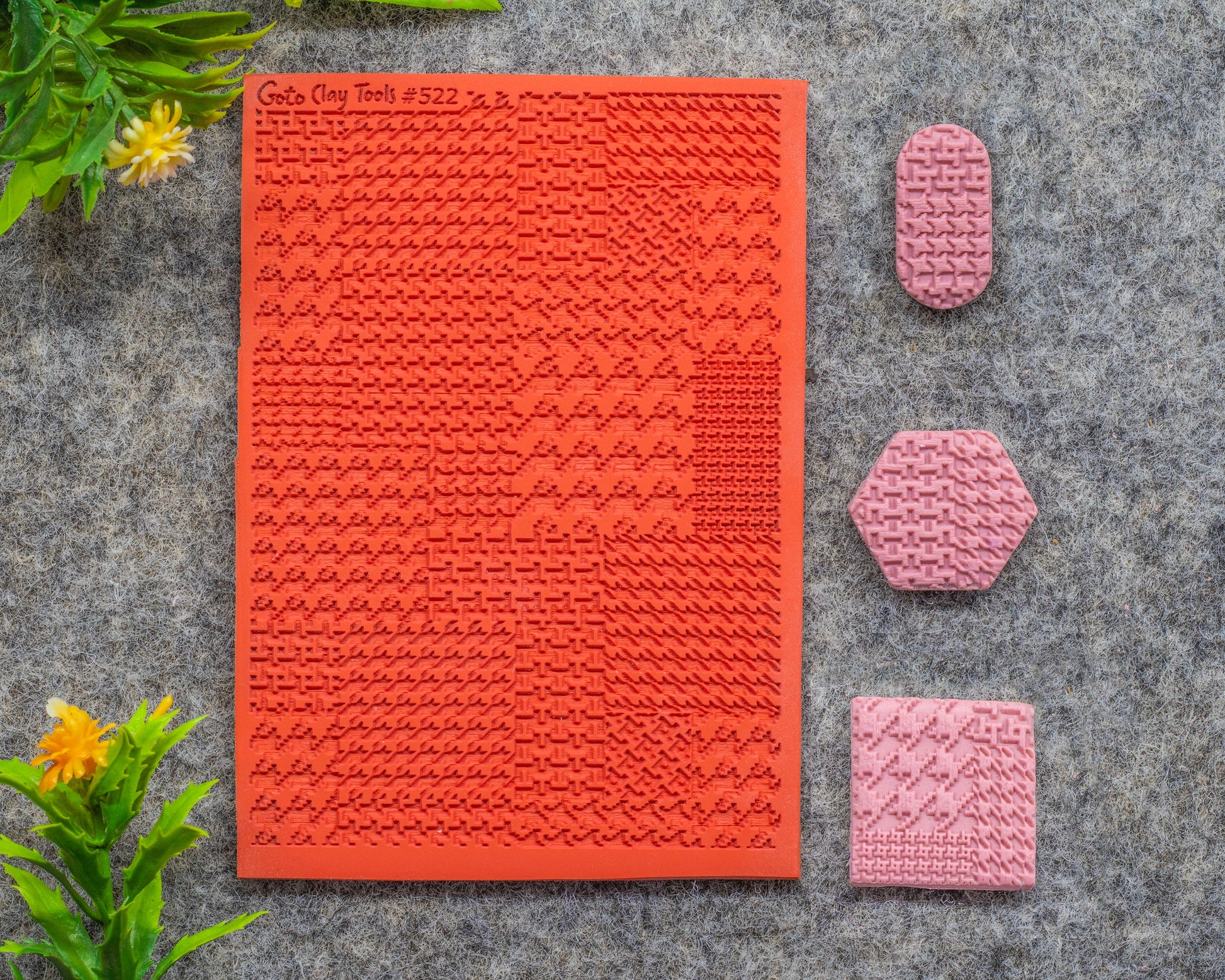 Hounds tooth Texture mat for polymer clay, Polymer Clay Rubber Texture mat, Texture Tile mats, Fimo, Sculpey, Cernit #522