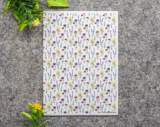 Transfer paper for polymer clay, Wild flowers, water soluble transfer paper, polymer clay image transfers, magic transfer paper #781