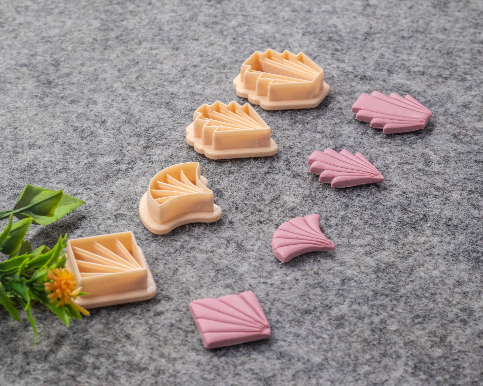 Art deco Scallop fan clay cutter, earring polymer clay cutter, Shell jewellery cutter, Art deco cutter Polymer clay tools #619