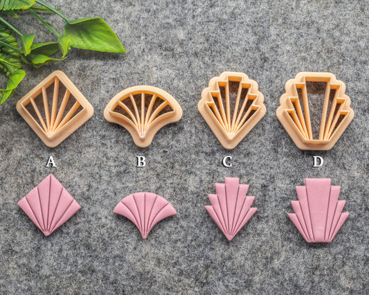 Art deco Scallop fan clay cutter, earring polymer clay cutter, Shell jewellery cutter, Art deco cutter Polymer clay tools #619