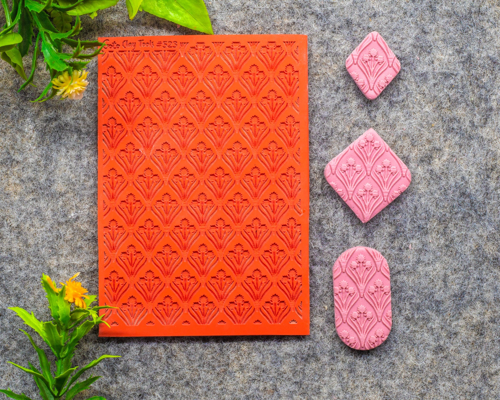 Art deco Texture mat for polymer clay, Polymer Clay Rubber Texture mat, Texture Tile mats, Fimo, Sculpey, Cernit #523