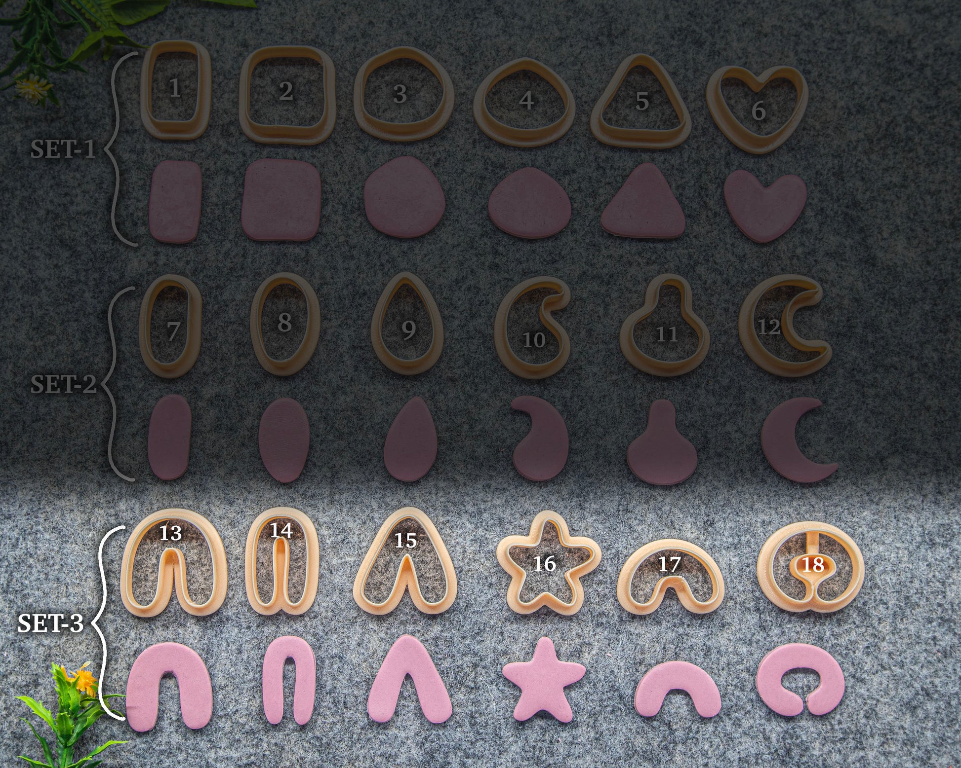 Basic organic shape Cutters for polymer clay | Polymer clay cutter | Natural shape clay cutters #623