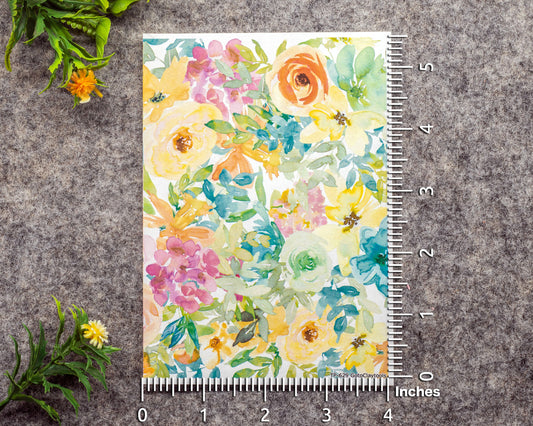 Transfer paper for polymer clay, Watercolor flowers, water soluble transfer paper, polymer clay image transfers, magic transfer paper #629