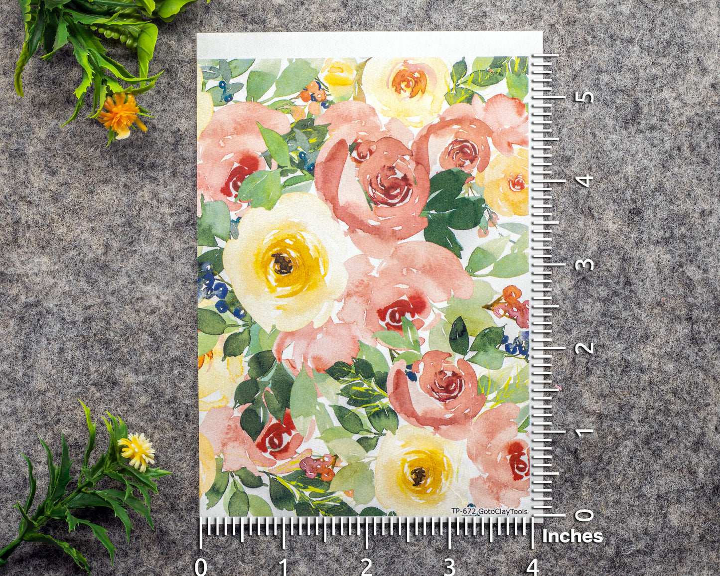 Transfer paper for polymer clay, Watercolor flowers, water soluble transfer paper, polymer clay image transfers, magic transfer paper #672