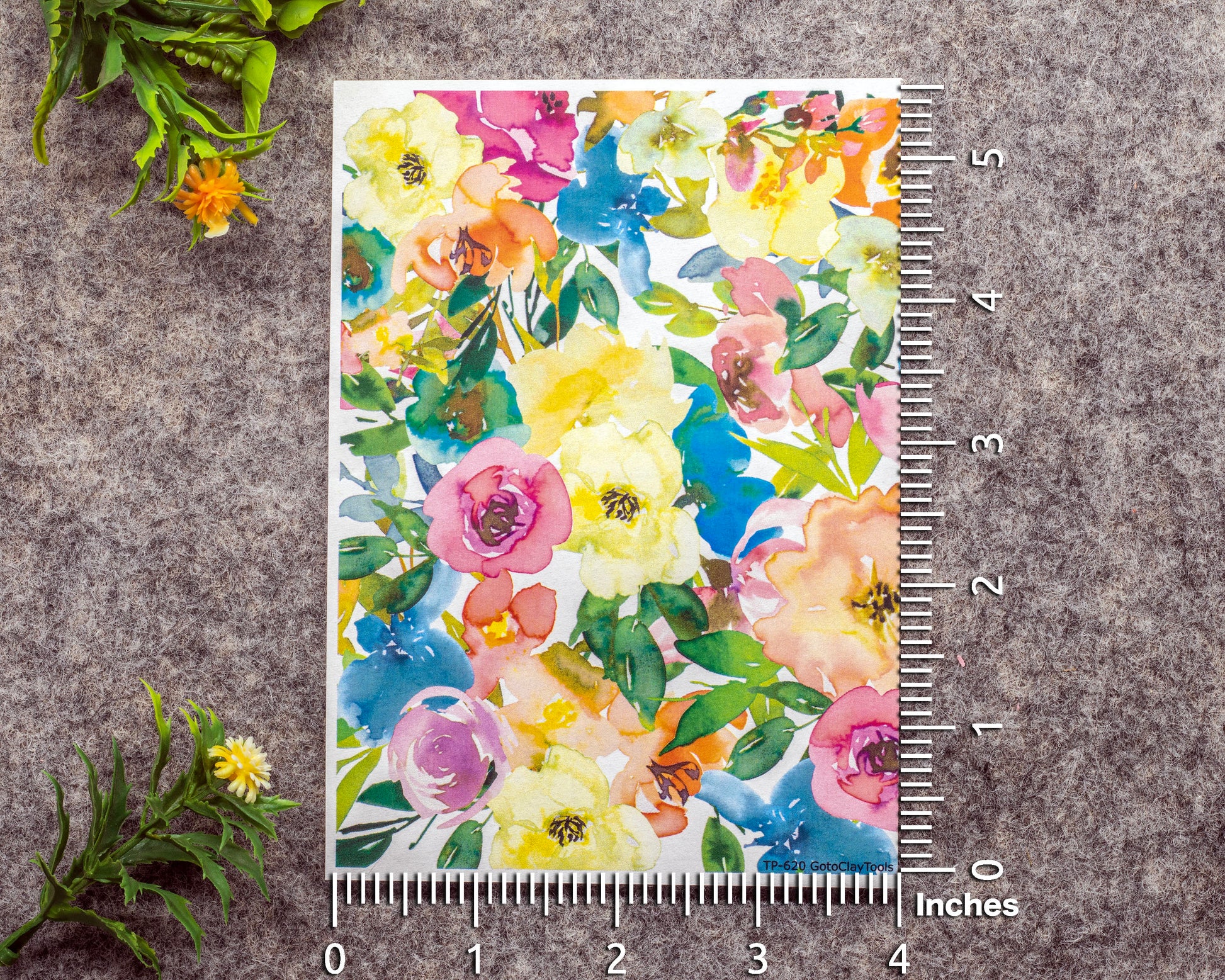 Transfer paper for polymer clay, Watercolor flowers, water soluble transfer paper, polymer clay image transfers, magic transfer paper #620