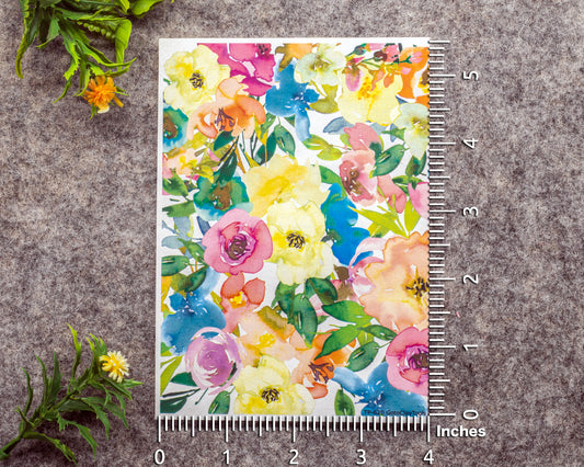 Transfer paper for polymer clay, Watercolor flowers, water soluble transfer paper, polymer clay image transfers, magic transfer paper #620