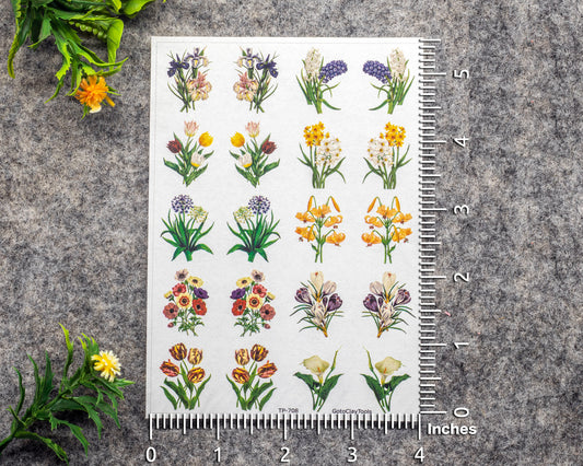 Transfer paper for polymer clay, floral bouquet, water soluble transfer paper, polymer clay image transfers, magic transfer paper #708