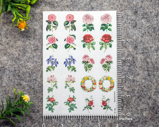 Transfer paper for polymer clay, floral bouquet, water soluble transfer paper, polymer clay image transfers, magic transfer paper #706