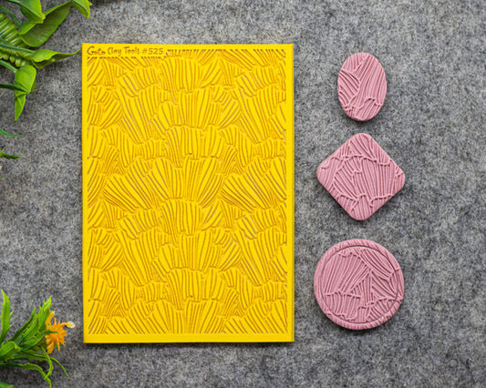 Frills Texture mat for polymer clay, Polymer Clay Rubber Texture mat, Texture Tile mats, Fimo, Sculpey, Cernit #525
