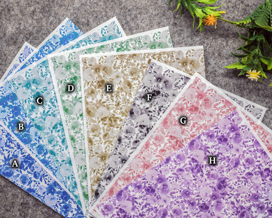 Transfer paper for polymer clay, Watercolor flowers, water soluble transfer paper, polymer clay image transfers, magic transfer paper #778M