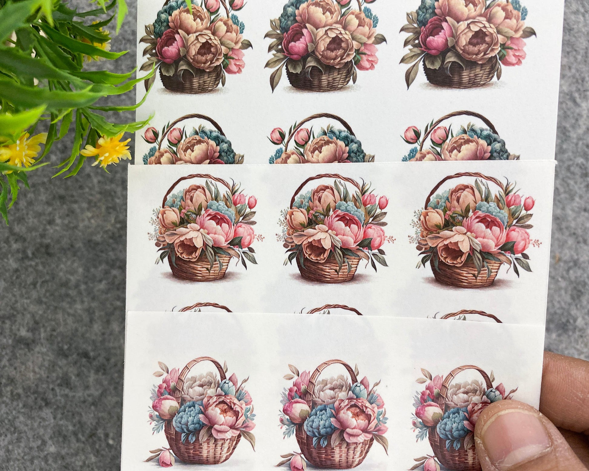 Transfer paper for polymer clay, Flower bouquets, water soluble transfer paper, polymer clay image transfers, magic transfer paper #784