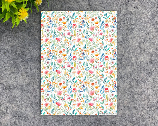 Transfer paper for polymer clay, Watercolor flowers, water soluble transfer paper, polymer clay image transfers, magic transfer paper #845