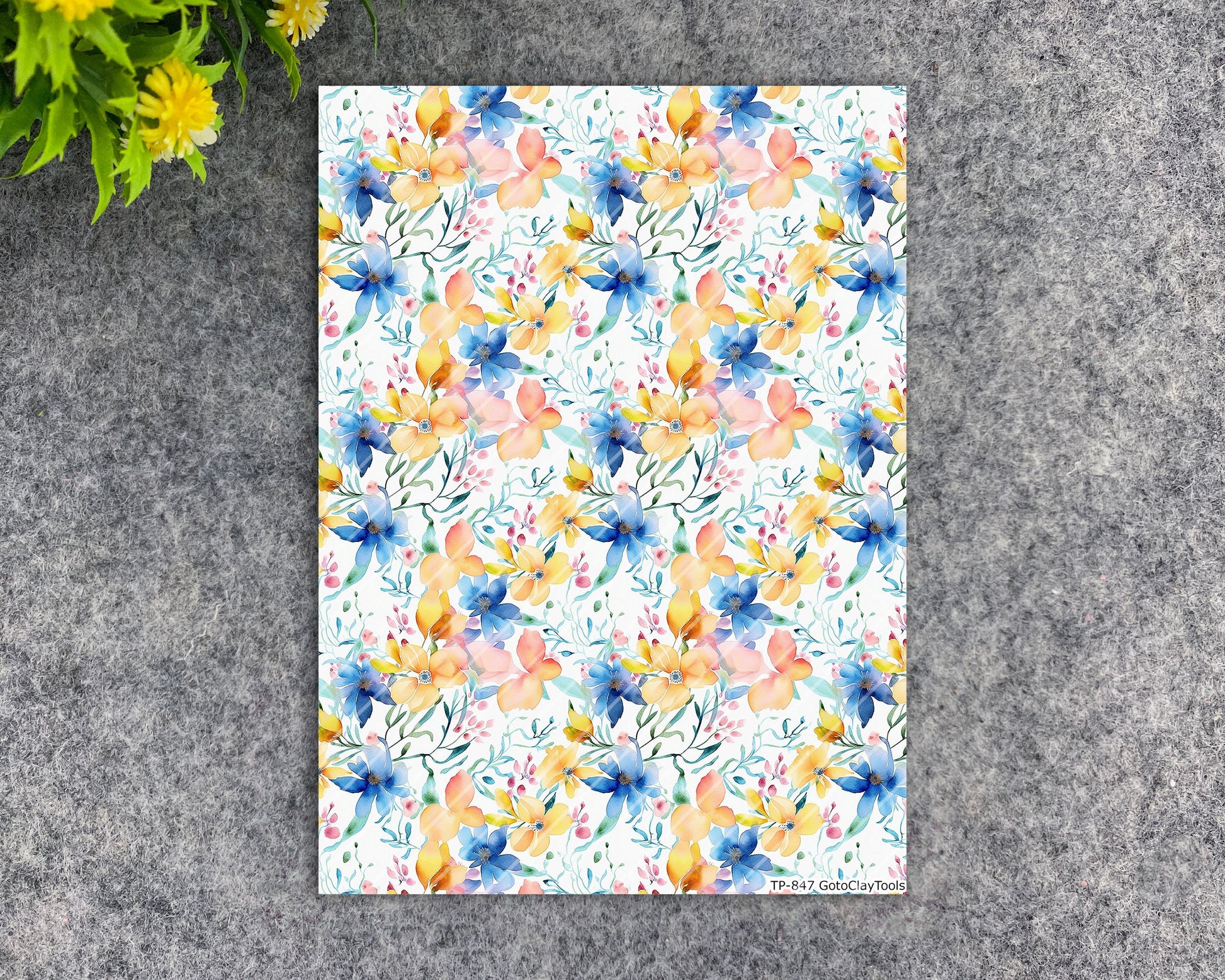 Transfer paper for polymer clay, Watercolor flowers, water soluble transfer paper, polymer clay image transfers, magic transfer paper #847