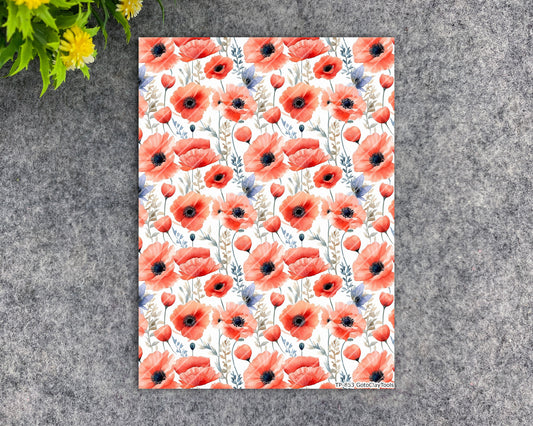 Transfer paper for polymer clay, Watercolor flowers, water soluble transfer paper, polymer clay image transfers, magic transfer paper #853