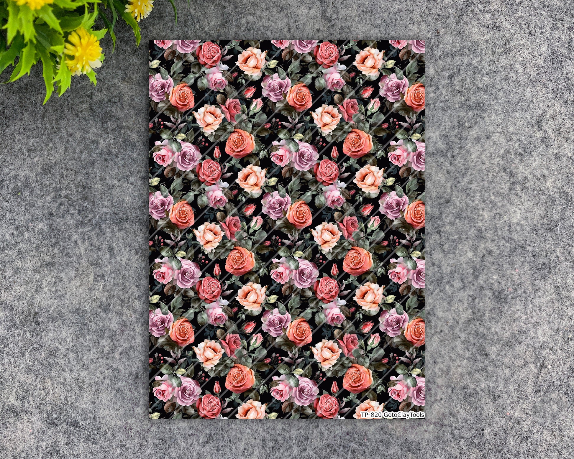 Transfer paper for polymer clay, Watercolor flowers, water soluble transfer paper, polymer clay image transfers, magic transfer paper #820