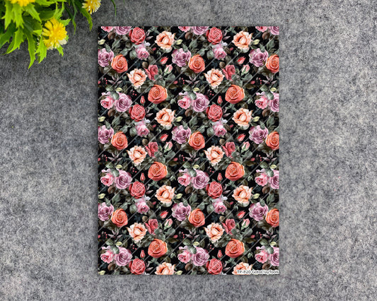 Transfer paper for polymer clay, Watercolor flowers, water soluble transfer paper, polymer clay image transfers, magic transfer paper #820