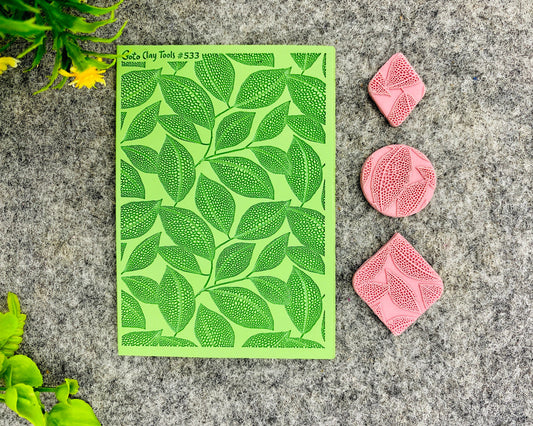 Dotted Leaves Texture mat for polymer clay, Polymer Clay Rubber Texture mat, Texture Tile mats, Fimo, Sculpey, Cernit #533