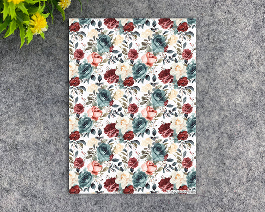 Transfer paper for polymer clay, Watercolor flowers, water soluble transfer paper, polymer clay image transfers, magic transfer paper #832